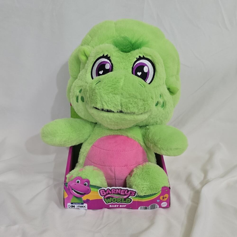 Mattel Barney's World Baby Bop Plush Toy Green Pink 2+ New In Box